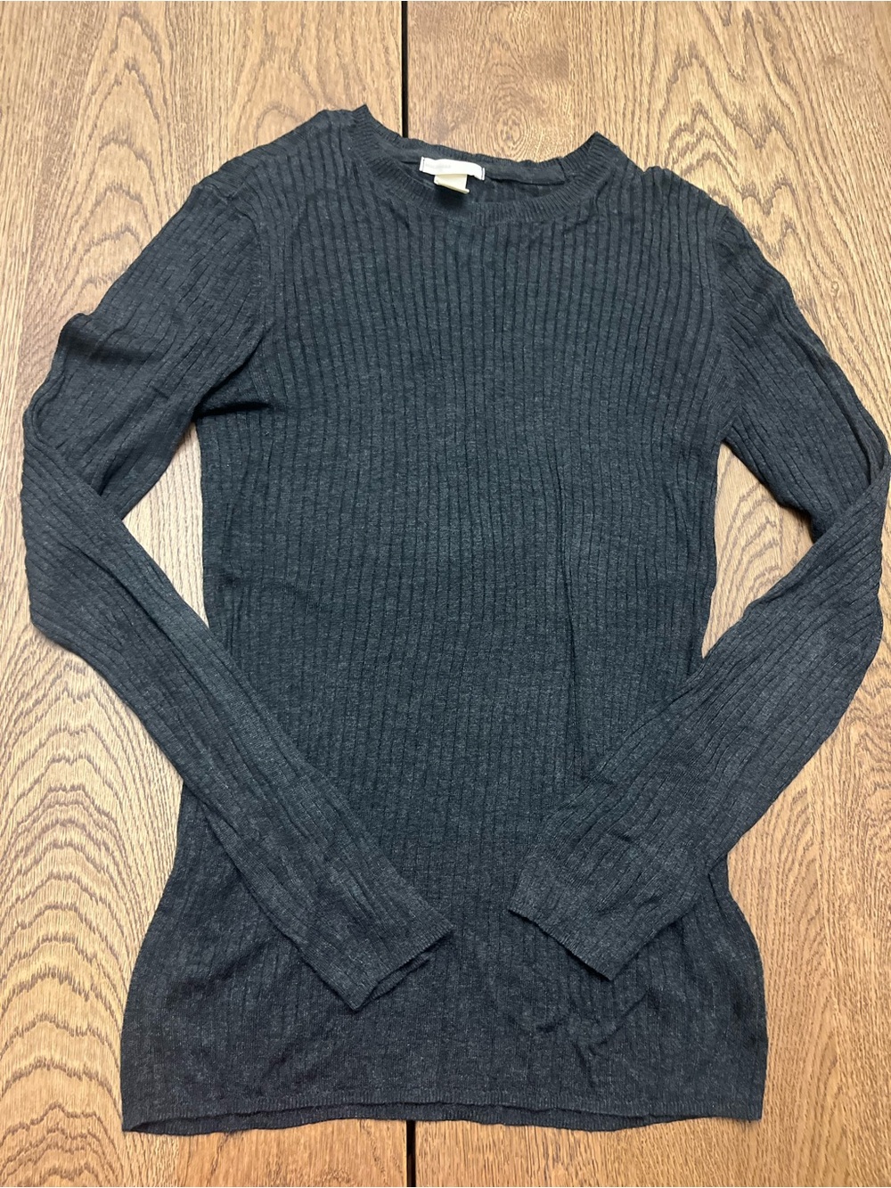 Ribbed H&M Basic Crewneck Lightweight Shirt